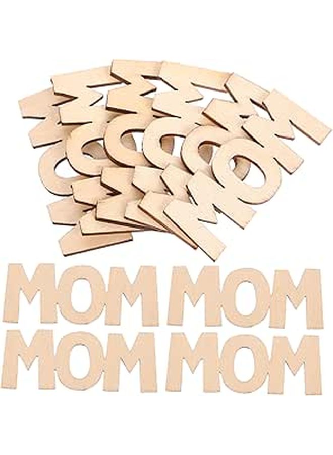 Unfinished Natural Wood Letters For Mother Day Decorations 15pcs Creative Wall Hanging Ornaments - Image 1