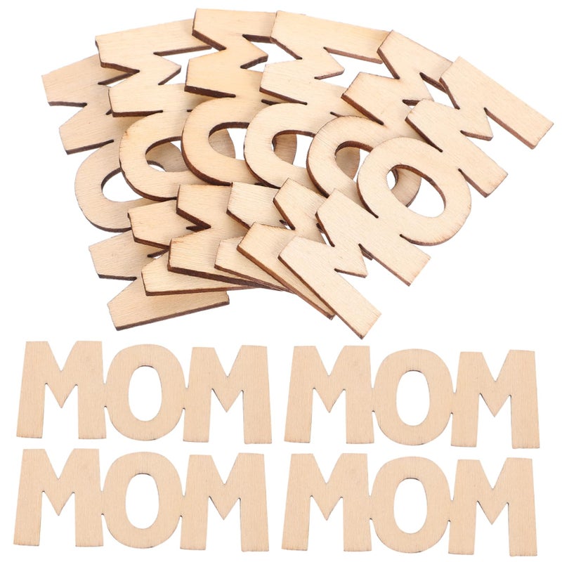 Unfinished Natural Wood Letters For Mother Day Decorations 15pcs Creative Wall Hanging Ornaments - Image 2