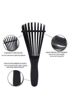 LA PERLA TECH  Hair Detangler Brush Natural Wet Detangling Brush for Kinky Curly Hair, Black  - Image 2
