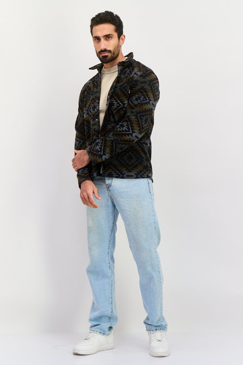 Hurley Men Abstract Print Jacket Shirt, Black - Image 2