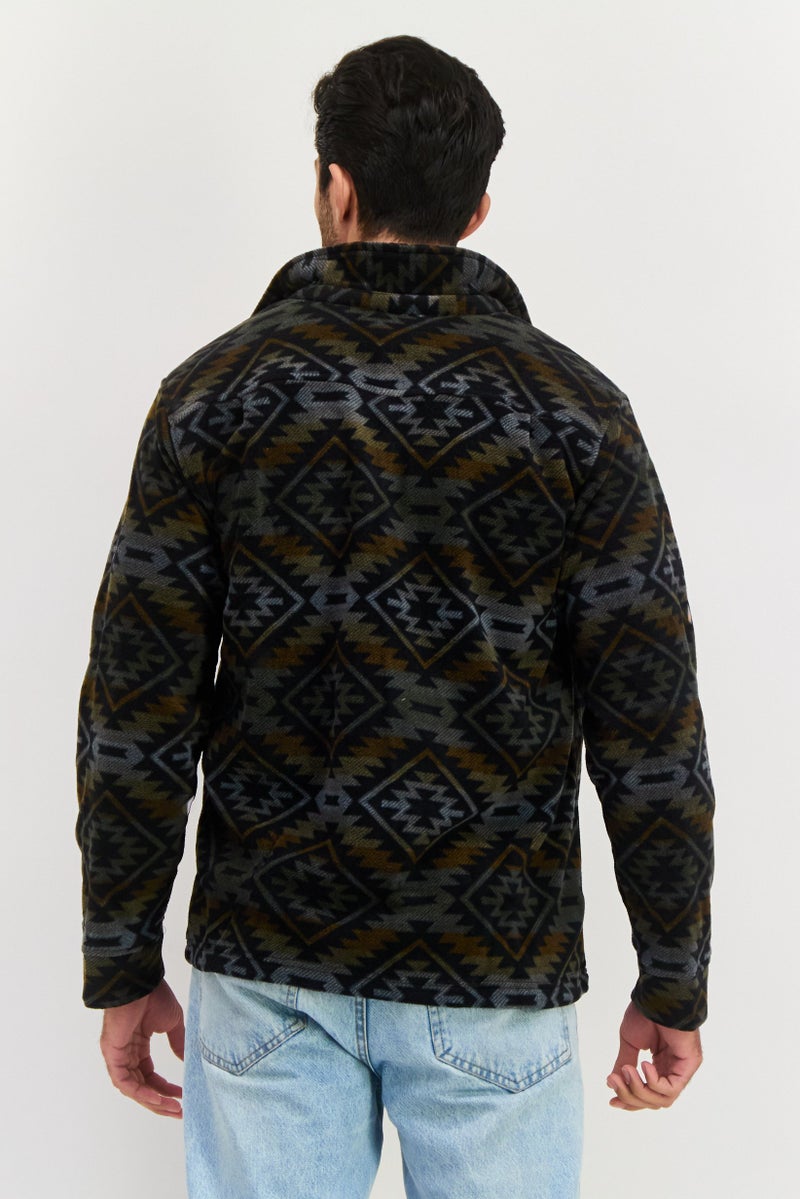 Hurley Men Abstract Print Jacket Shirt, Black - Image 3