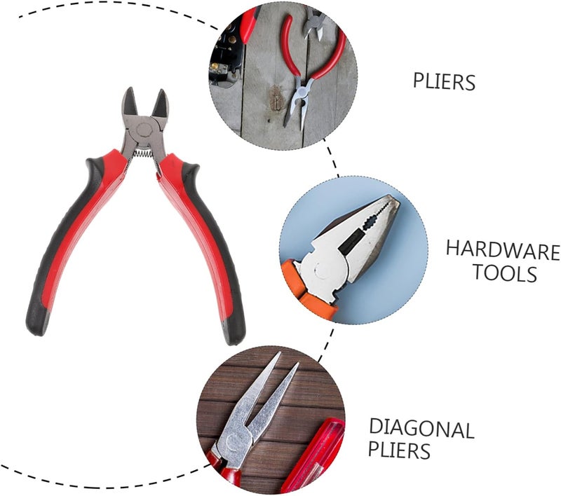 DOITOOL Inclined Nose Pliers Flush Cutting Edges High Leverage Wire Cutters for Electrical Insulated Non-slip Handles (6 Inches) - Image 4