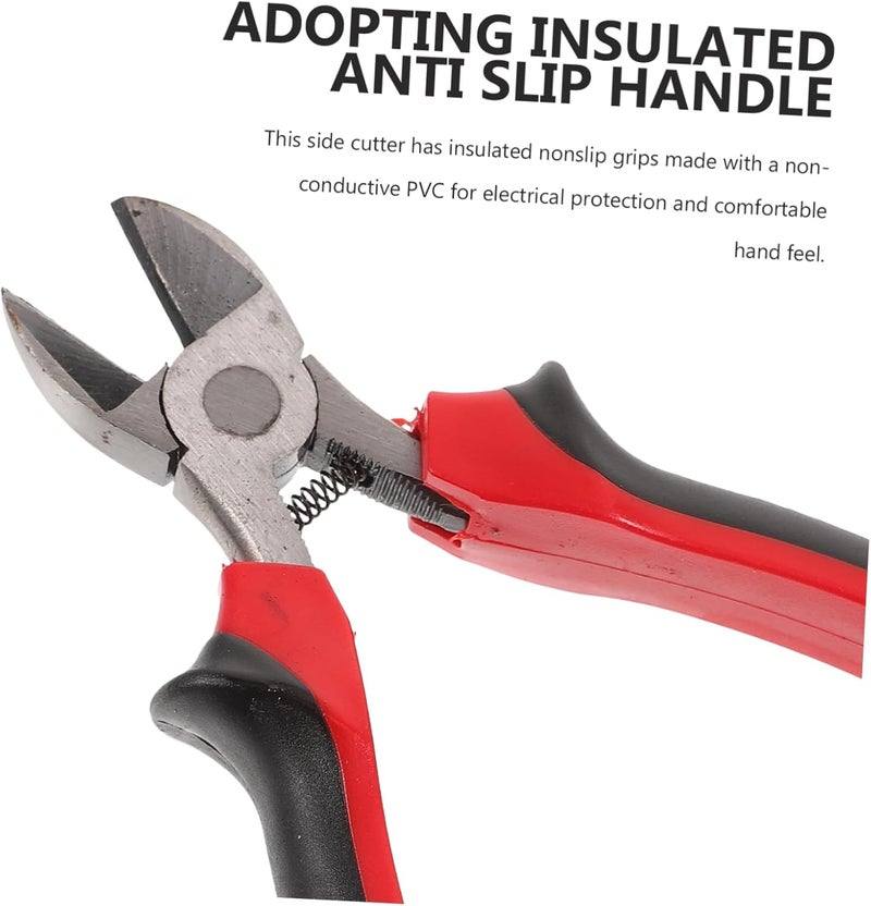 DOITOOL Inclined Nose Pliers Flush Cutting Edges High Leverage Wire Cutters for Electrical Insulated Non-slip Handles (6 Inches) - Image 2