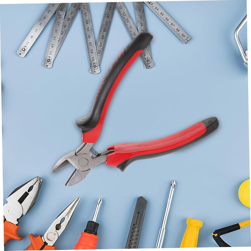 DOITOOL Inclined Nose Pliers Flush Cutting Edges High Leverage Wire Cutters for Electrical Insulated Non-slip Handles (6 Inches) - Image 5