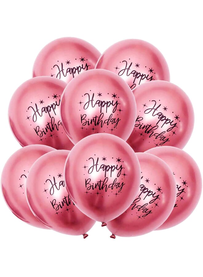 Party Time 10Pcs 12 Inch Premium Thicken Latex Shiny Chrome Balloon Helium Balloons For Birthday Wedding Prom Carnival Christmas Graduation Party Decoration Pink - Image 2