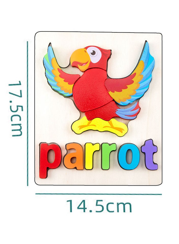 3D Educational Wooden Toy in The Form of a Parrot - Image 2