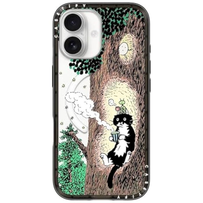 Casetify Compact iPhone 17 Case 【Slim and Sleek/Compatible with Magsafe / 4 ft. 2X Military Grade Drop Protection】 - Rest time - Clear Black - Image 1