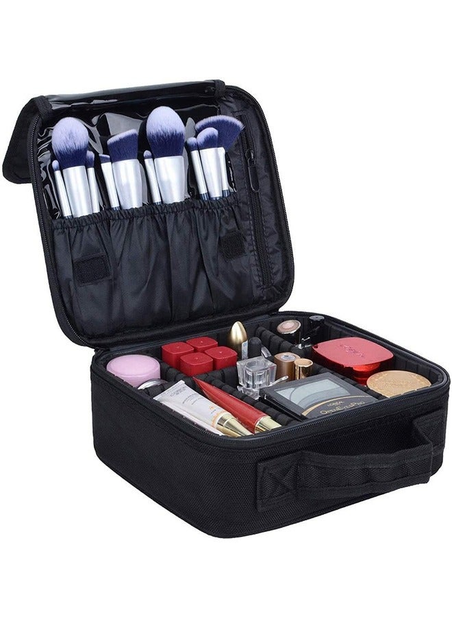 Makeup Cosmetic Storage Bag, Portable Waterproof Double Layer Make up Case Cosmetic Pouch Travel Storage Box Toiletry Organizer Tool  - Image 1