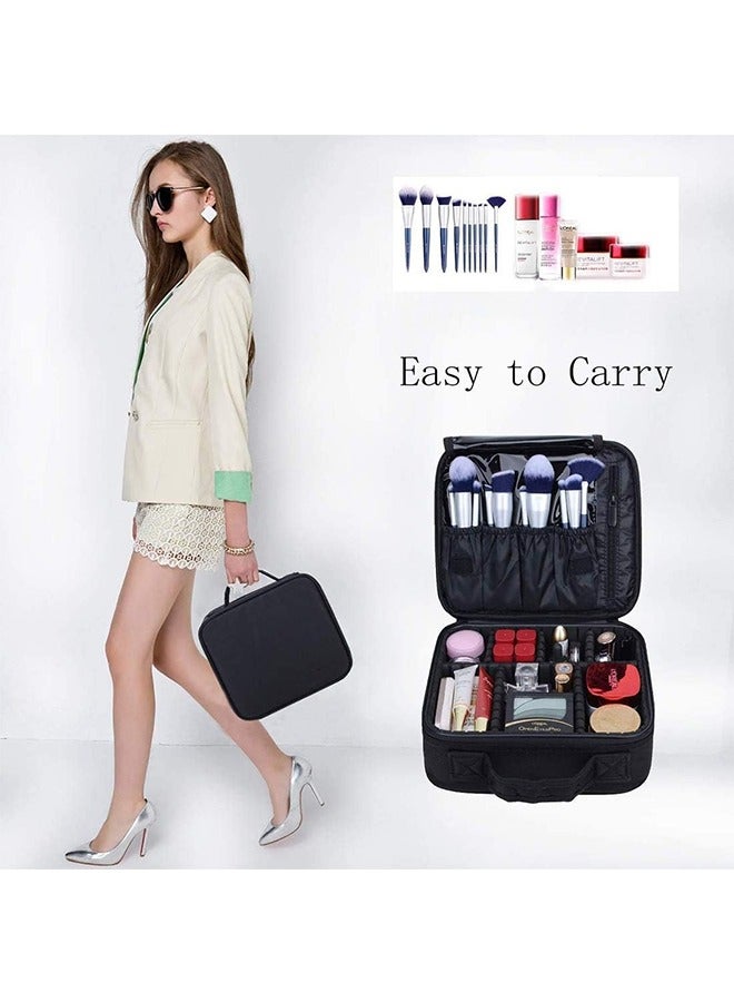 Makeup Cosmetic Storage Bag, Portable Waterproof Double Layer Make up Case Cosmetic Pouch Travel Storage Box Toiletry Organizer Tool  - Image 2