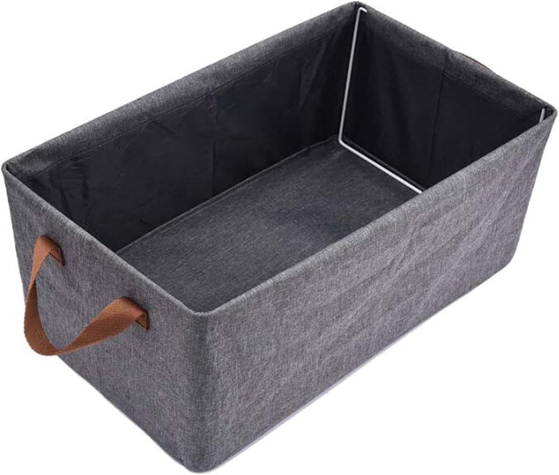 Homava Foldable Clothing Storage Bin Collapsible Laundry Hamper Toy Storage Thick Portable Large Folding Storage Basket | Fabric | Grey - Image 5