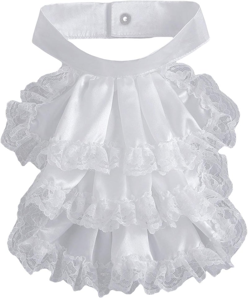 Detachable Ruffled Multi-Layer Lace False Collar (Suitable for Victorian Colonial Costumes, Historical Role Play) White - Image 1