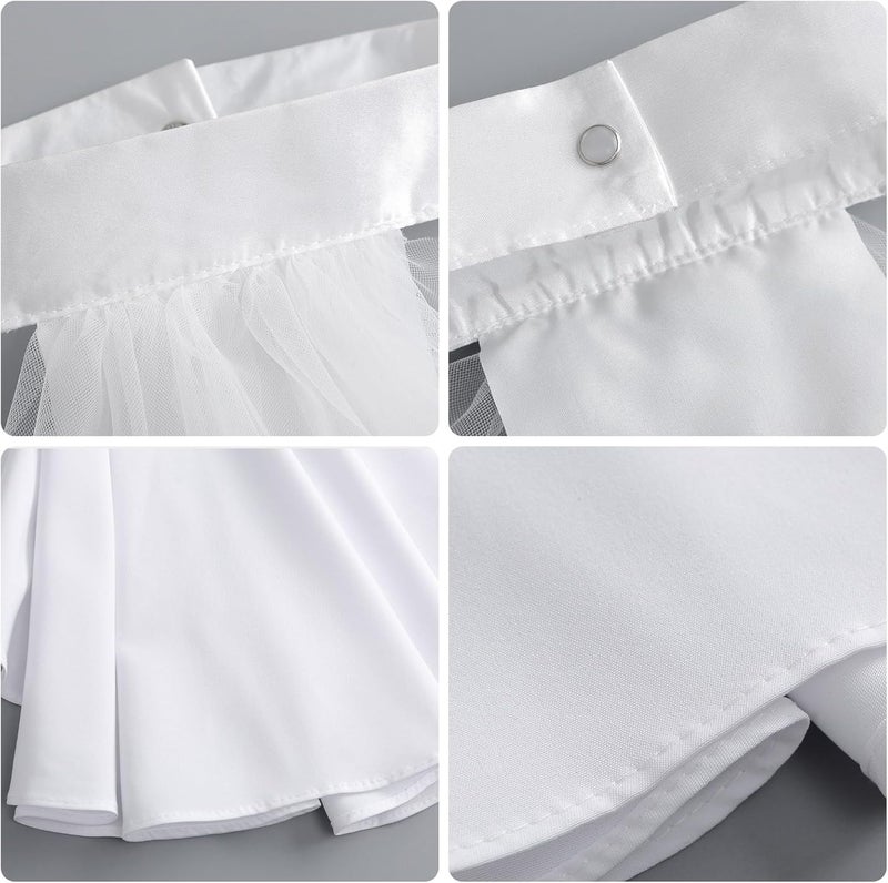 Detachable Ruffled Multi-Layer Lace False Collar (Suitable for Victorian Colonial Costumes, Historical Role Play) White - Image 5
