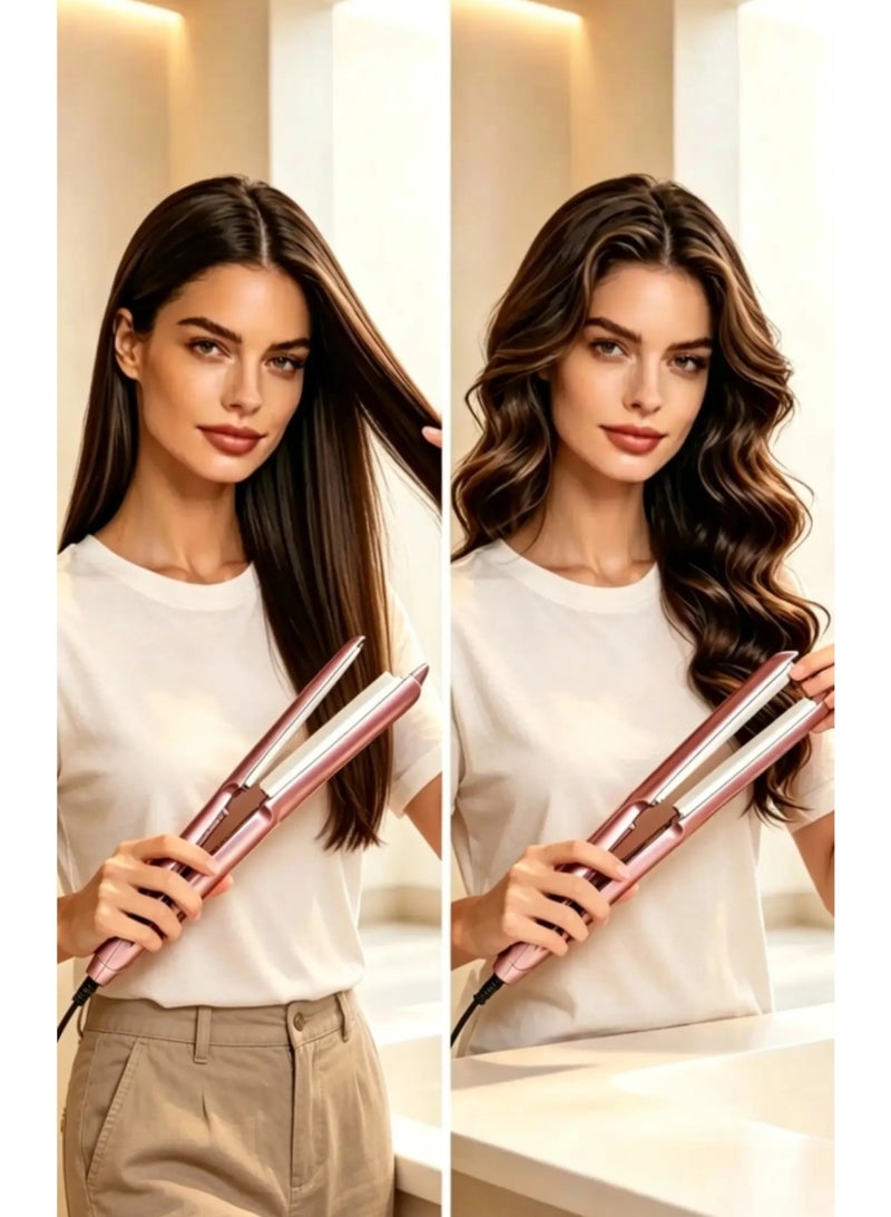 فرشاة فرد الشعر الاحترافية ومكواة تجعيد الشعر الكهربائية (2 في 1) - Image 2