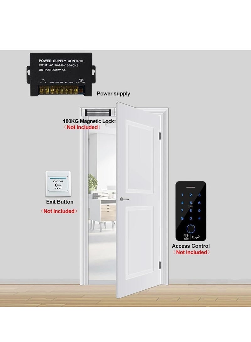 StarDY Power Supply Control,AC 110-240V to DC 12V 5A,Voltage stabilized UPS Power Supply Unit,for Door Access Control System, Video Doorbell, Electric Strike Lock, Bolt Lock, Magnetic Lock - Image 3