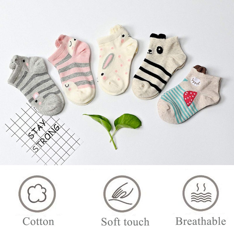 Artfasion Girls Ankle Animal Socks: Cute Crew Cotton Socks Soft Funny Childs Breathable Cartoon Sock for Kids Students Daughter Birthday Exploring Walking Adventure Games Gifts (White, 5-7 Years) - Image 2