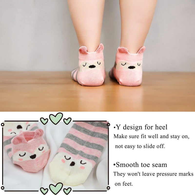 Artfasion Girls Ankle Animal Socks: Cute Crew Cotton Socks Soft Funny Childs Breathable Cartoon Sock for Kids Students Daughter Birthday Exploring Walking Adventure Games Gifts (White, 5-7 Years) - Image 4