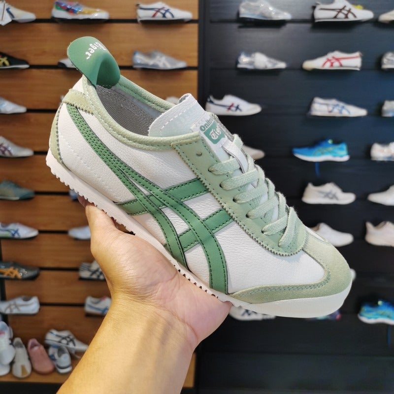 أونيتسوكا تايجر جلد طبيعي من الطبقة الأولى أحذية Onitsuka Tiger T-Toe سلسلة Mexic66 كلاسيكية رجعية للأزواج - Image 1