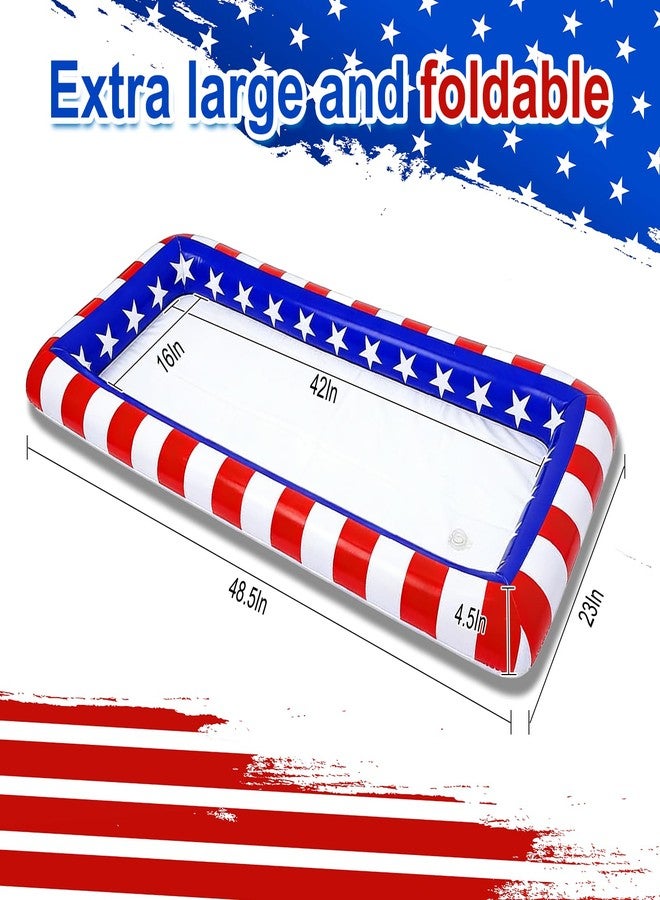 Beanewone Patriotic Inflatable Ice Serving Bar, 4th of July Cooler Serving Tray for Salad, Food & Drinks, Ideal for Pool Parties, Memorial Day & Independence Day BBQ Supplies - Image 2