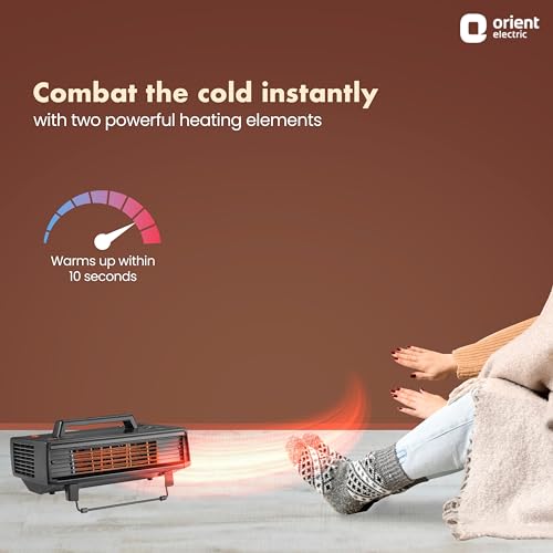 Orient Electric Heat Convector Compact Heater | 2000W with two heat settings | Quick Heating with two fans | Neon Indicator| 2-year warranty by Orient | Black - Image 3