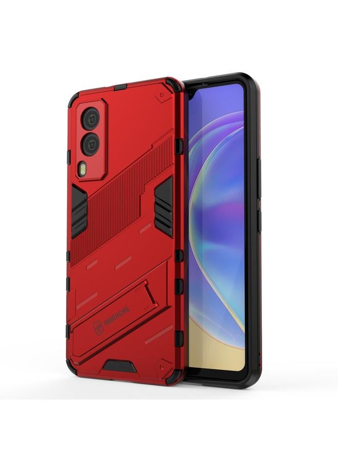 Case For vivo V21e 5G Punk Armor 2 in 1 PC + TPU Shockproof Case with Invisible Holder