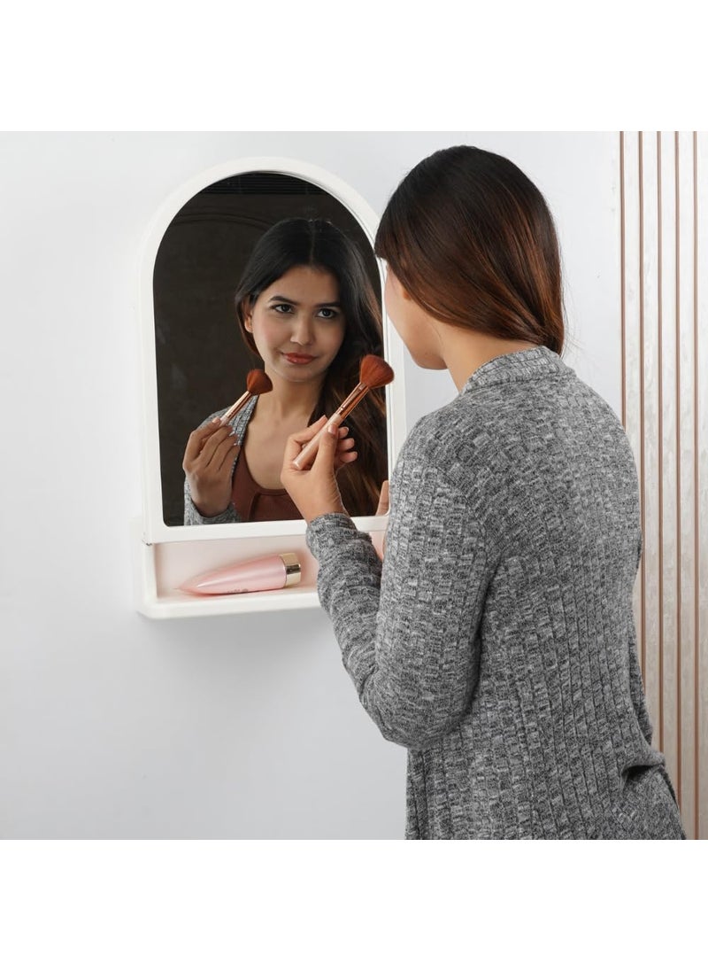 CIPLA PLAST CIPLA PLAST Ideal Mirror Cabinet Multipurpose Cabinet Wall Mounted Hanging Mirror for Home Decor Bathroom Accessories Mirror Cabinet for Living Room Bathroom Bedroom BRC932 ColorIvory  - Image 1