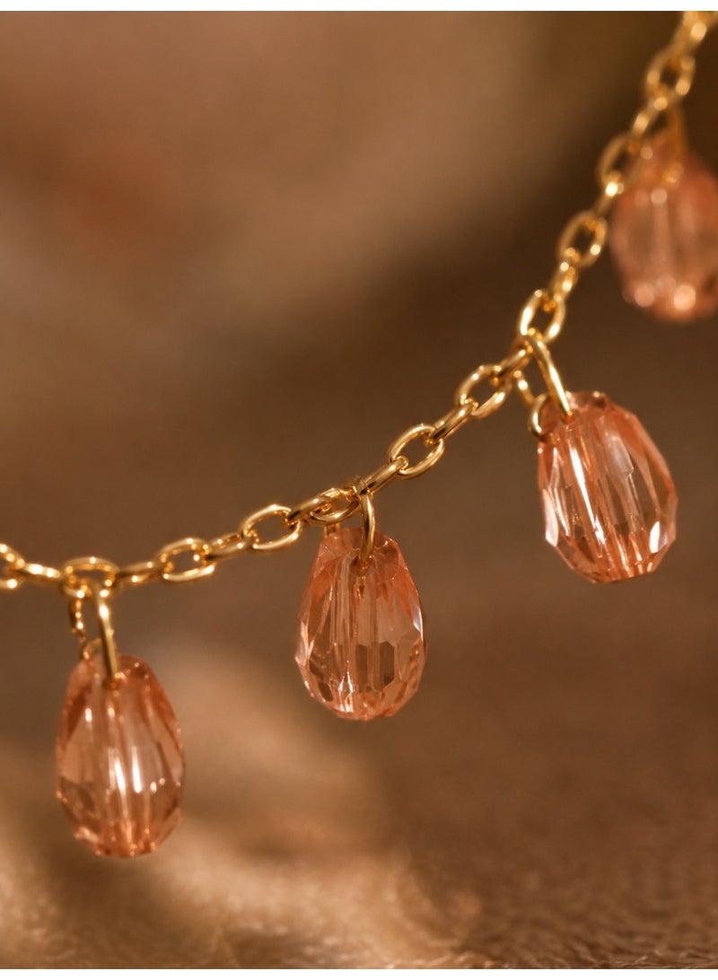 3Diamonds Gold Plated Crystal Drop Necklace for Women - Image 4