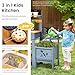 Frogprin Mud Kitchen with Planter Box Outdoor Play Pretend Kitchen with Stoves Removable Sink Faucet Blackboard Cooking Accessories Gardening Tools Set Wooden Kids Kitchen for Boys Girls 38 - Image 4