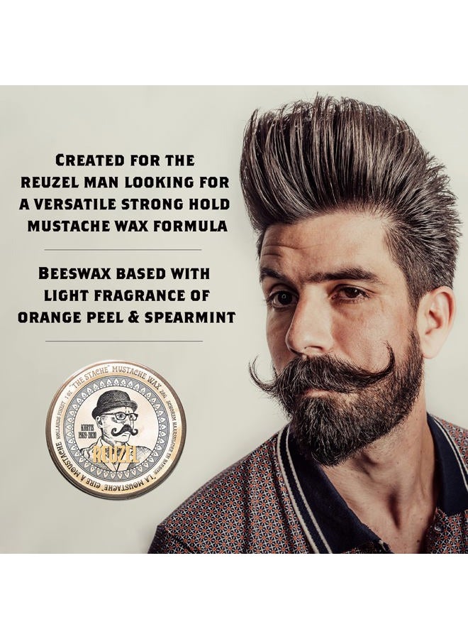 Reuzel Mustache Wax, Strong All Day Hold, Oil-Based Styling Wax, Low Shine, For All Hair Types, 1 oz - Image 2