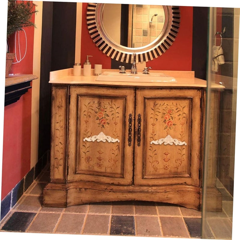 PRETYZOOM 6pcs Carved Wooden Applique Furniture Decoration Solid Wood Door Cabinet Patch Decorative Trim for Home DIY Crafts Vintage Style - Image 3