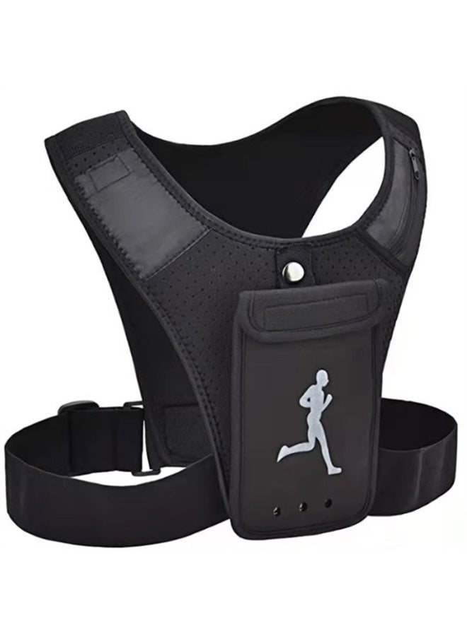 Direct Running Fitness Mobile Phone Case Back Back Good Luck Running Portable Hand Multi-function Mobile Phone Bag For Men And Women-Color:Black-Dimensions:color Box Packaging - Image 1