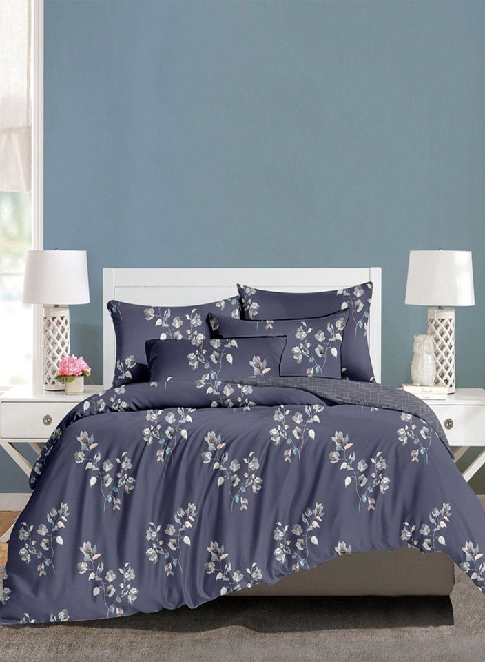 فيفوريت فيفرت طقم لحاف أزرق نقشة بألوان متعددة سنجل نفر طقم 4 قطع - Image 1