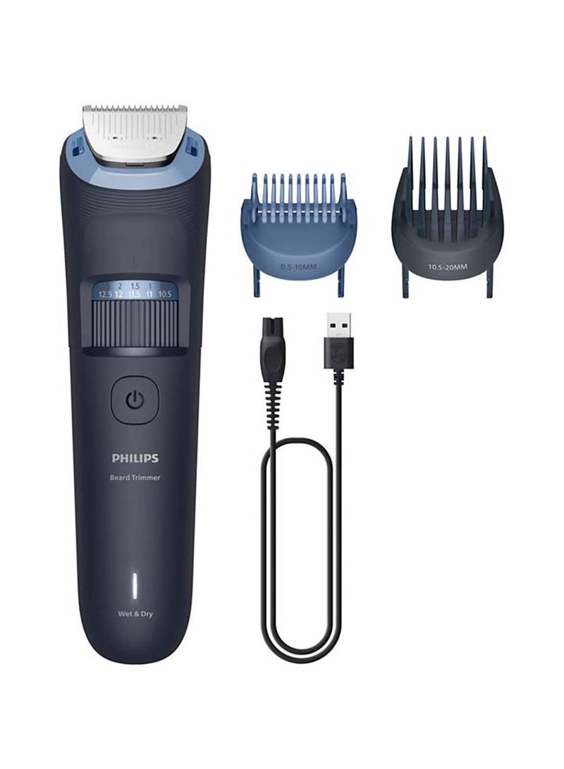 Philips Beard Trimmer BT3665/15 | 40 length settings 0.5–20 mm | Comb lifts hairs for an even trim | 100% washable | 80 min cordless | USB-A charging | Battery indicator Black - Image 1