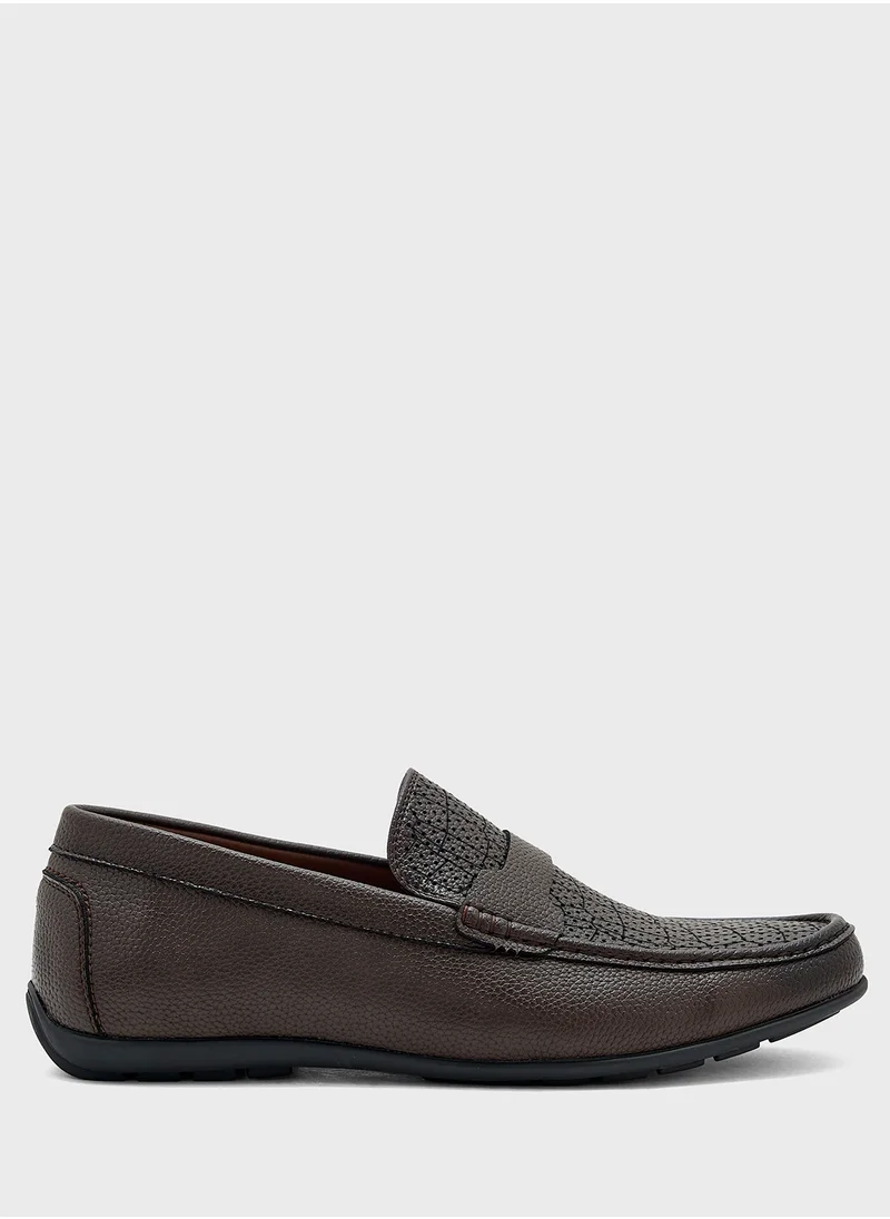 Robert Wood Textured Formal Loafers