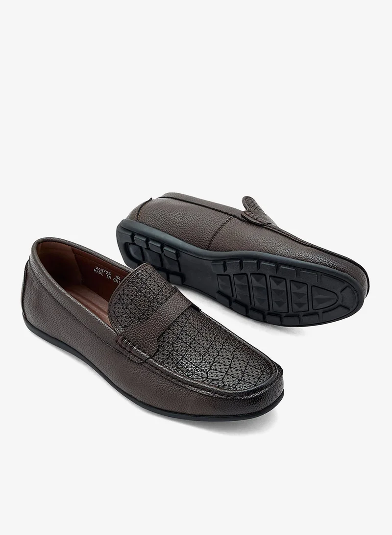 Robert Wood coffee Textured Formal Loafers for Men | Best Price UAE