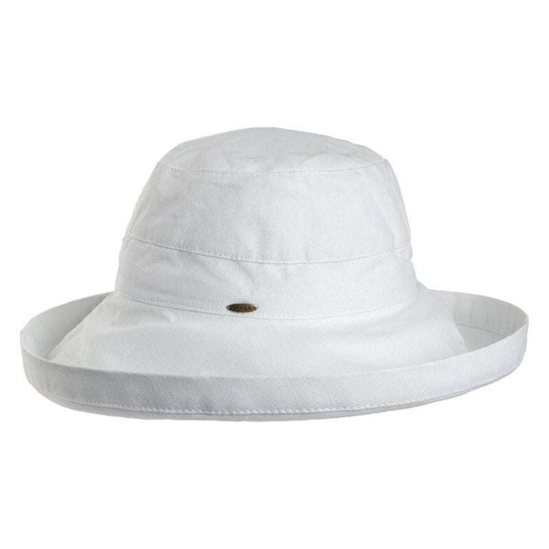 Scala Women's Cotton Hat with Inner Drawstring and Upf 50+ Rating,White,One Size - Image 1