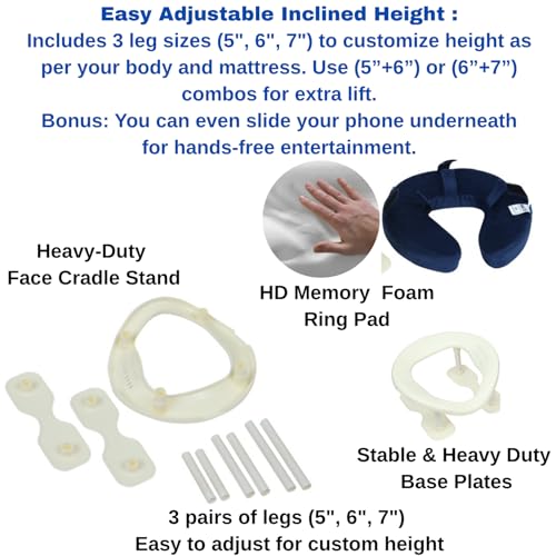METRON Face Down Support After Eye Surgery – Prone Positioning System with Adjustable Stand, Face Cradle, and Breathing Hole for Vitrectomy and Retinal Recovery - Image 3