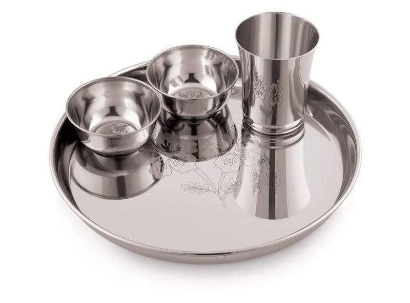 coconut Stainless Steel Laser Engrave Design Dinner Set/Dinnerware - 5 Pieces - Image 4