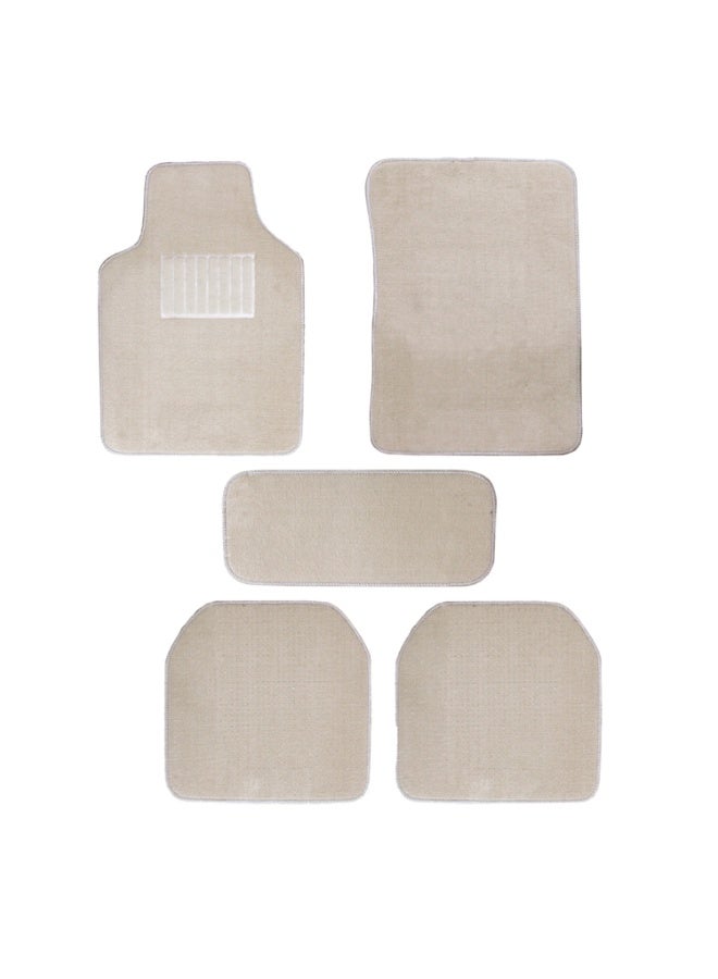 BYSON Durable Waterproof Car Floor Mats 5 Piece Set - Universal Fit for SUV and Sedan, Heavy Duty Non Slip Soft Auto Foot Mats, Easy to Clean Interior Protection Accessories for All Seasons (Beige) - Image 5