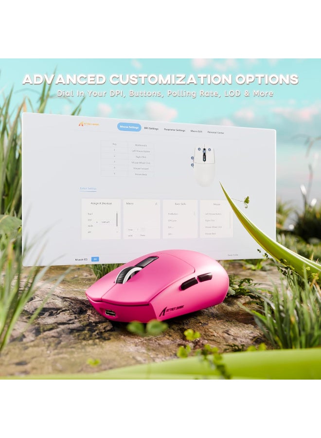 ATTACK SHARK G3 Tri-Mode Wireless Gaming Mouse, 59g Lightweight, 25000 DPI, Berry Red - Image 3