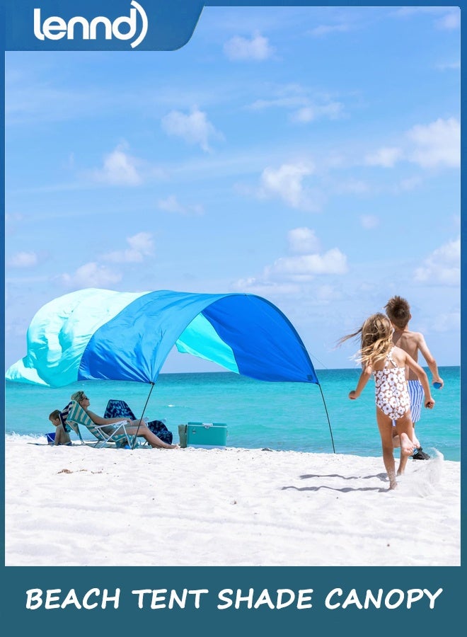 LENND Wind-Powered Beach Tent Shade Canopy | Sets Up in 3 Mins | 14㎡. of Shade for up to 8 People | Includes Wind Assist | UPF 50+ Sun Protection - Image 1