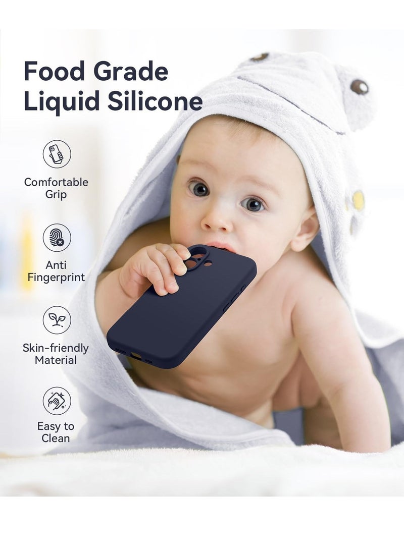 إيف متوافق مع حافظة iPhone 16، سيليكون مطور [حماية الكاميرا]، [متوافق مع MagSafe]، بطانة داخلية من الألياف الدقيقة المضادة للخدش مع 2 واقي شاشة - أزرق منتصف الليل - Image 5