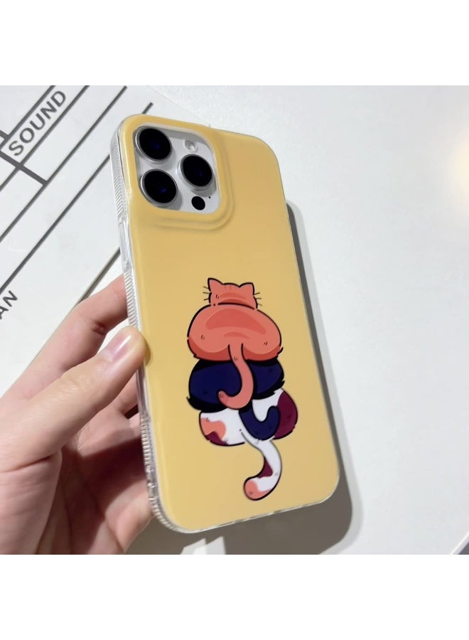 NIBEMINENT Cute Cats Are Stacked With Fun Protective TPU Case Cover For iPhone 15 Pro Max Clear - Image 2