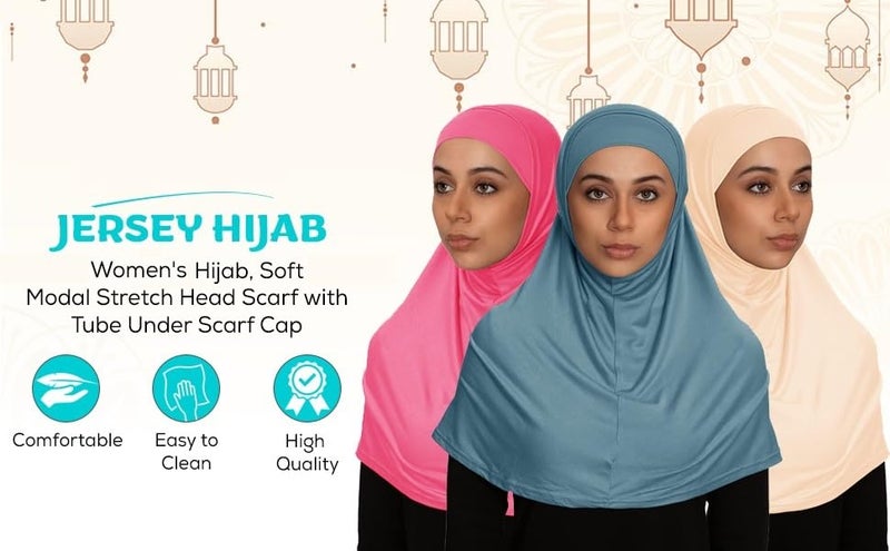 PAROPKAR Modal Full Head & Neck Cover Jersey Hijab - Soft Cotton Viscose Lycra Solid Color Stretchy Breathable Long Full Cover Scarf Hijab Cap (White) - Image 5