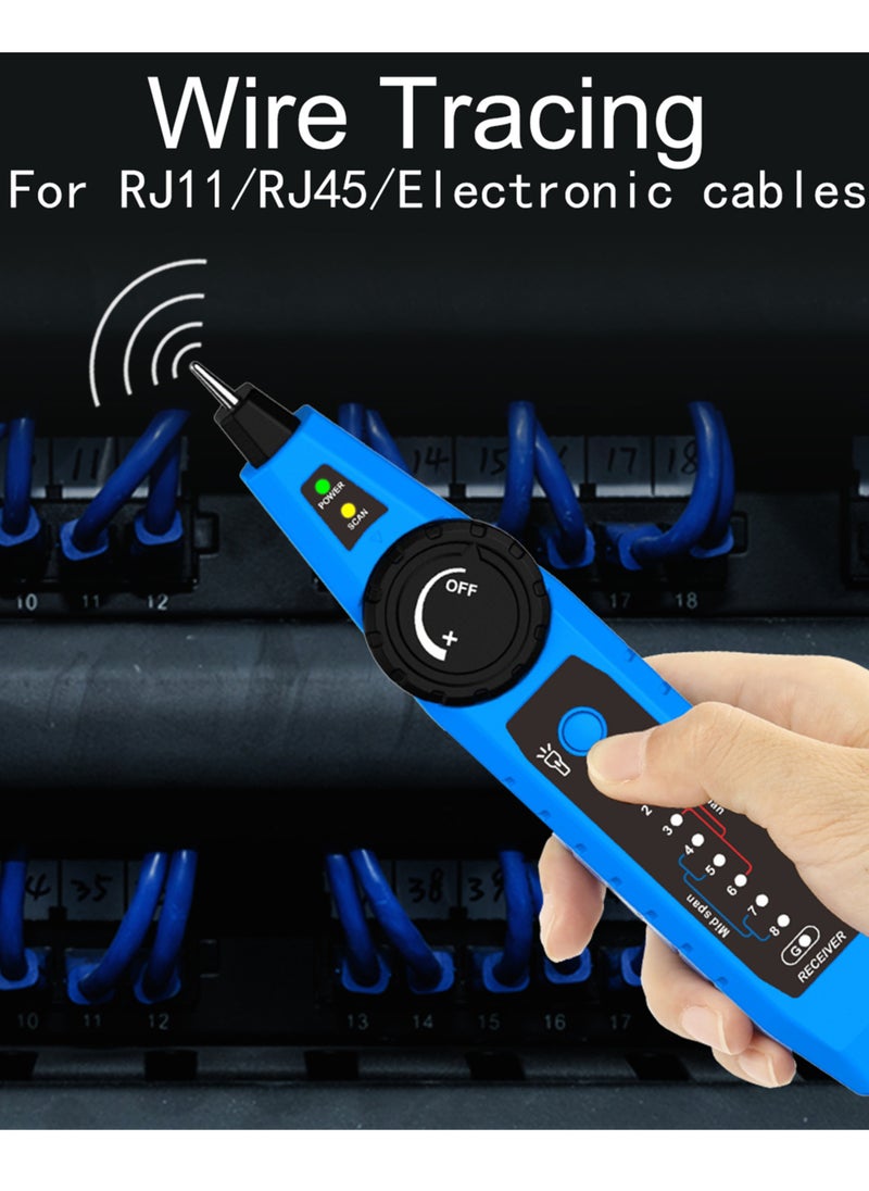 NOYAFA - NF-810 Network Cable Tester Kit for RJ11 RJ45 CAT5 CAT6 LAN Cable Multi Function Wire Tracker Wiremap PoE TEL Testing Line Finder with LED Light Earphone Tool Bag - Image 1