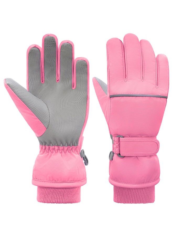YUHAN PRETTY Kids Winter Ski Gloves Waterproof Children Girls Boys Fleece Thermal Snowboard Snow Gloves Mittens for Cold Weather(5-8Years) - Image 1