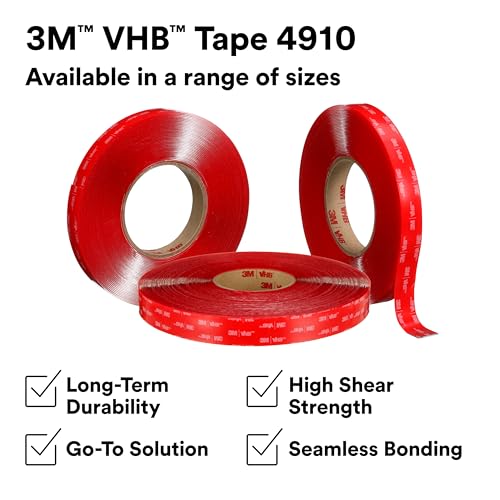 3M VHB Heavy Duty Mounting Tape 4910 Clear, 3/4 in x 15 yd, 40.0 mil (Pack of 1) - Image 2