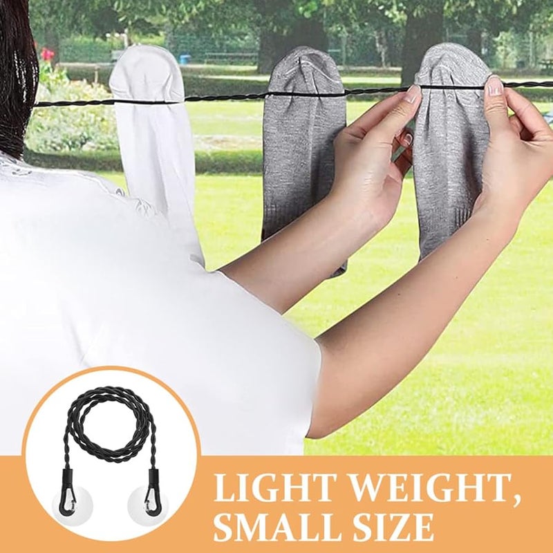 حبل غسيل محمول مع كأس شفط قوي ومشبك جراد البحر للسفر في الهواء الطلق - Image 4