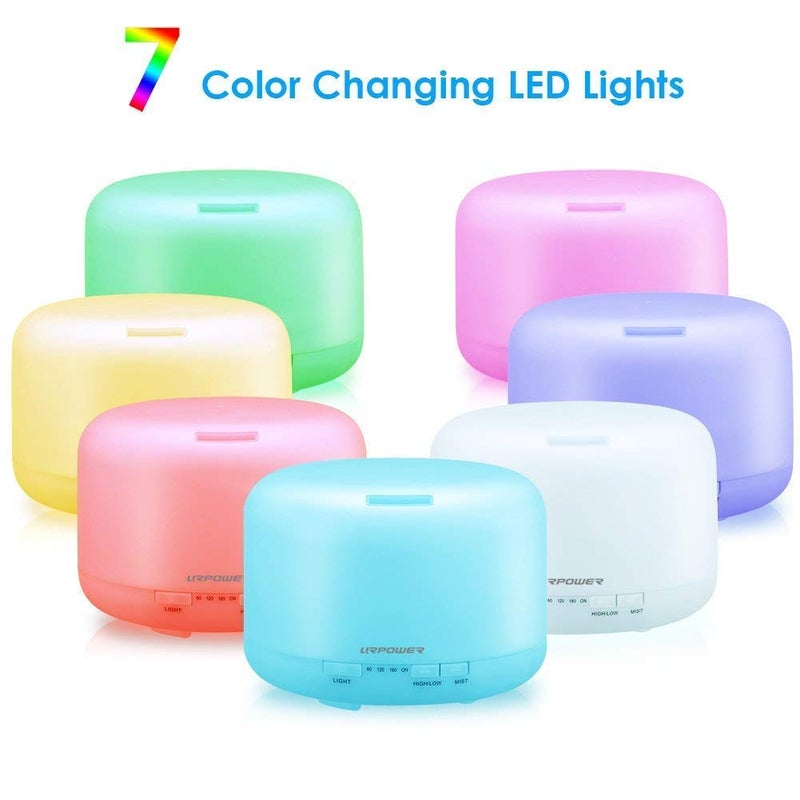 URPOWER Upgraded 500ML Essential Oil Diffuser Humidifiers Ultrasonic Aromatherapy Diffusers with 4 Timer Settings and Waterless Auto Shut-Off for Home Office Living Room Yoga Spa - Image 4