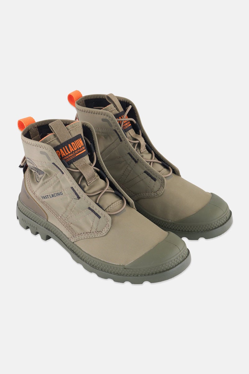 PALLADIUM Unisex Pampa Travel Lite Lace Up Ankle Boots, Olive  - Image 1
