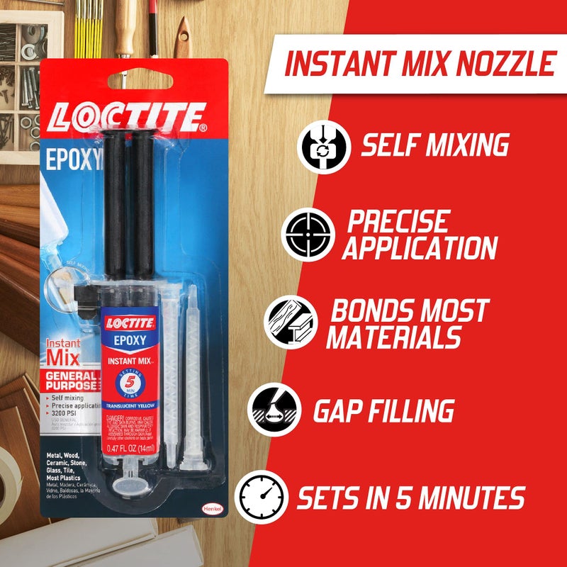 Loctite Epoxy Instant Mix 5 Minute, 0.47 fl. oz. Syringe (Pack of 6) - Image 5